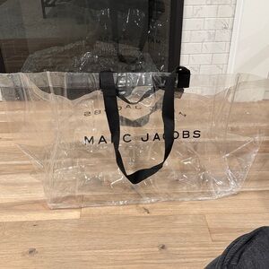 Marc Jacobs Transparent clear vinyl large beach Tote with Black Straps